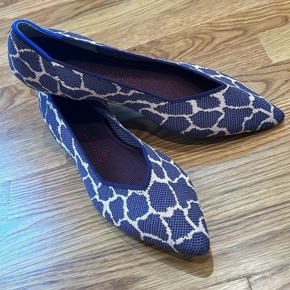 New Rothy’s the Point Violet giraffe slip on flares women’s size 10.5 purple - Picture 2 of 11